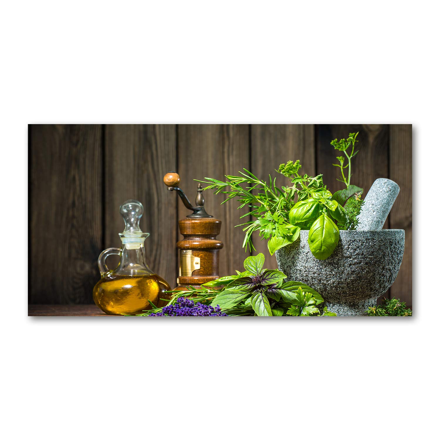 Tableau plexiglas Tulup herbes vertes pour une cuisine lumineuse