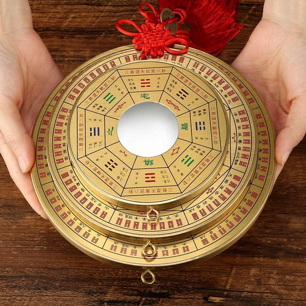 Feng Shui Statue/Lucky Ornaments Traditional Chinese Feng Shui Convex Eight Altar Mirror concave Eight Mountain Mirror Bronze Mirror Door House (Convex Mirror Large)