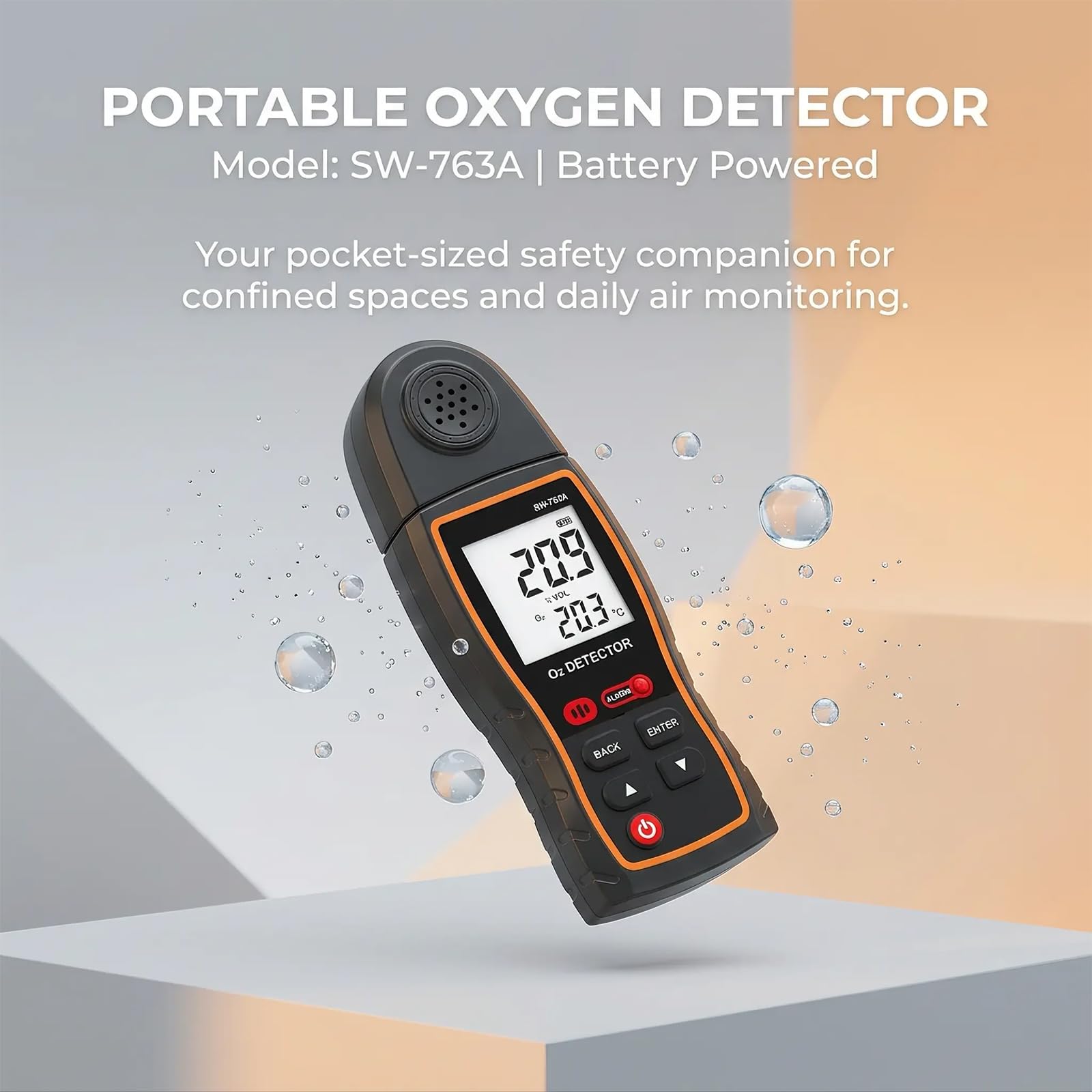 Détecteur d'oxygène portable couvrant 0-30% VOL