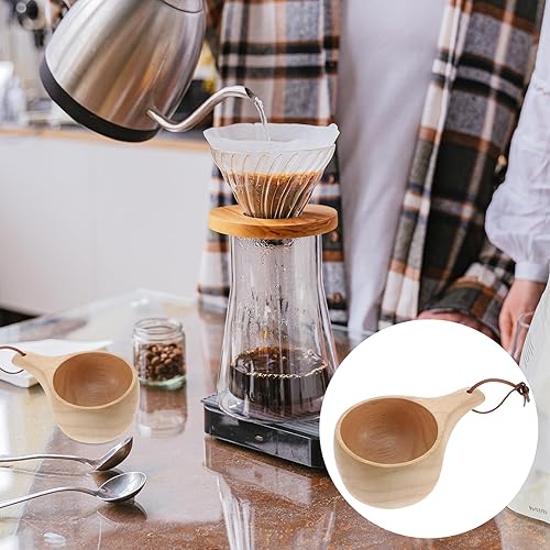 Miniatura 8 de BESPORTBLE Delicada taza de madera japonesa taza de leche cuerda para té cerveza agua elegante para el café casero pub (05)