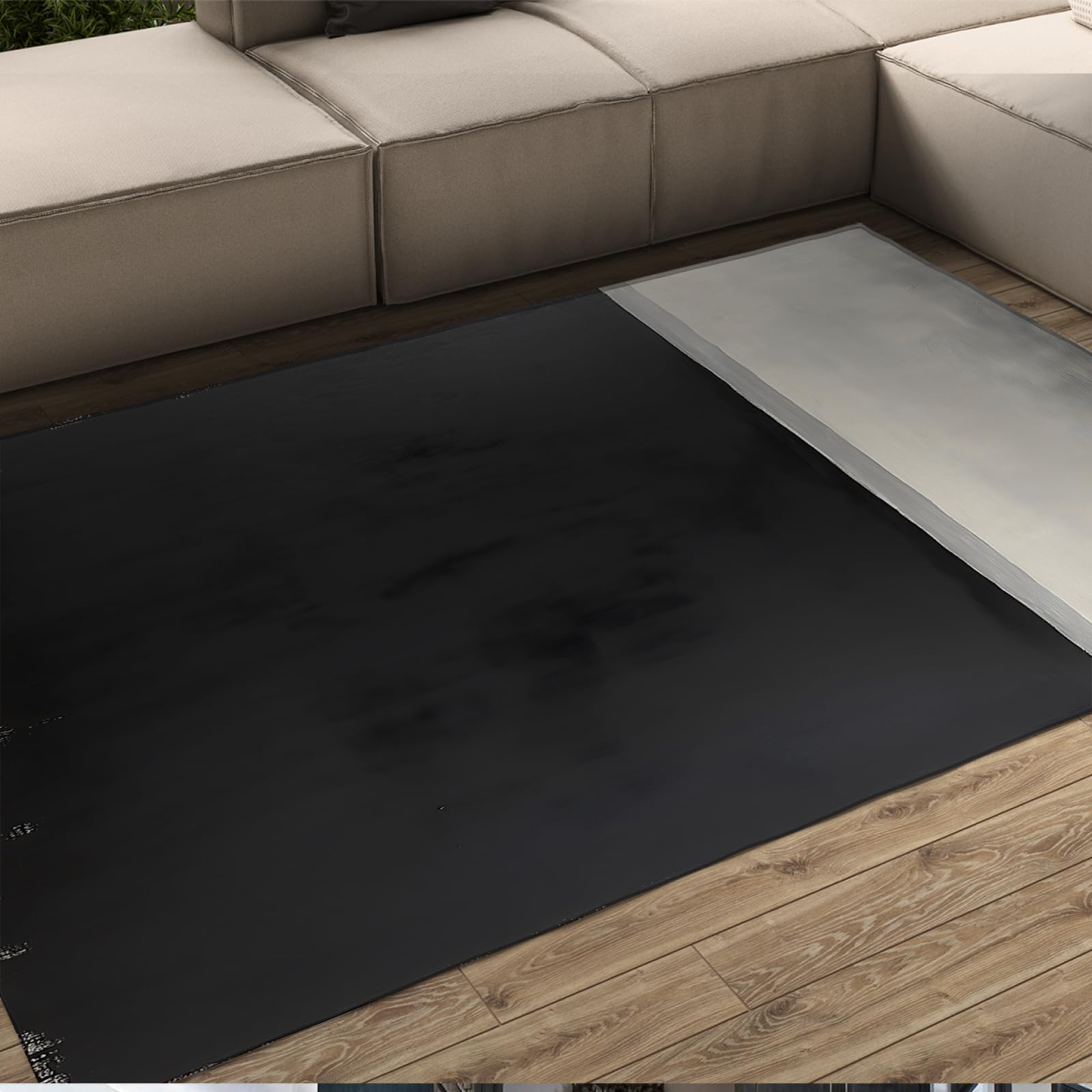 Tapis de couloir noir et gris 80x150 cm moderne et antidérapant pour l'entrée