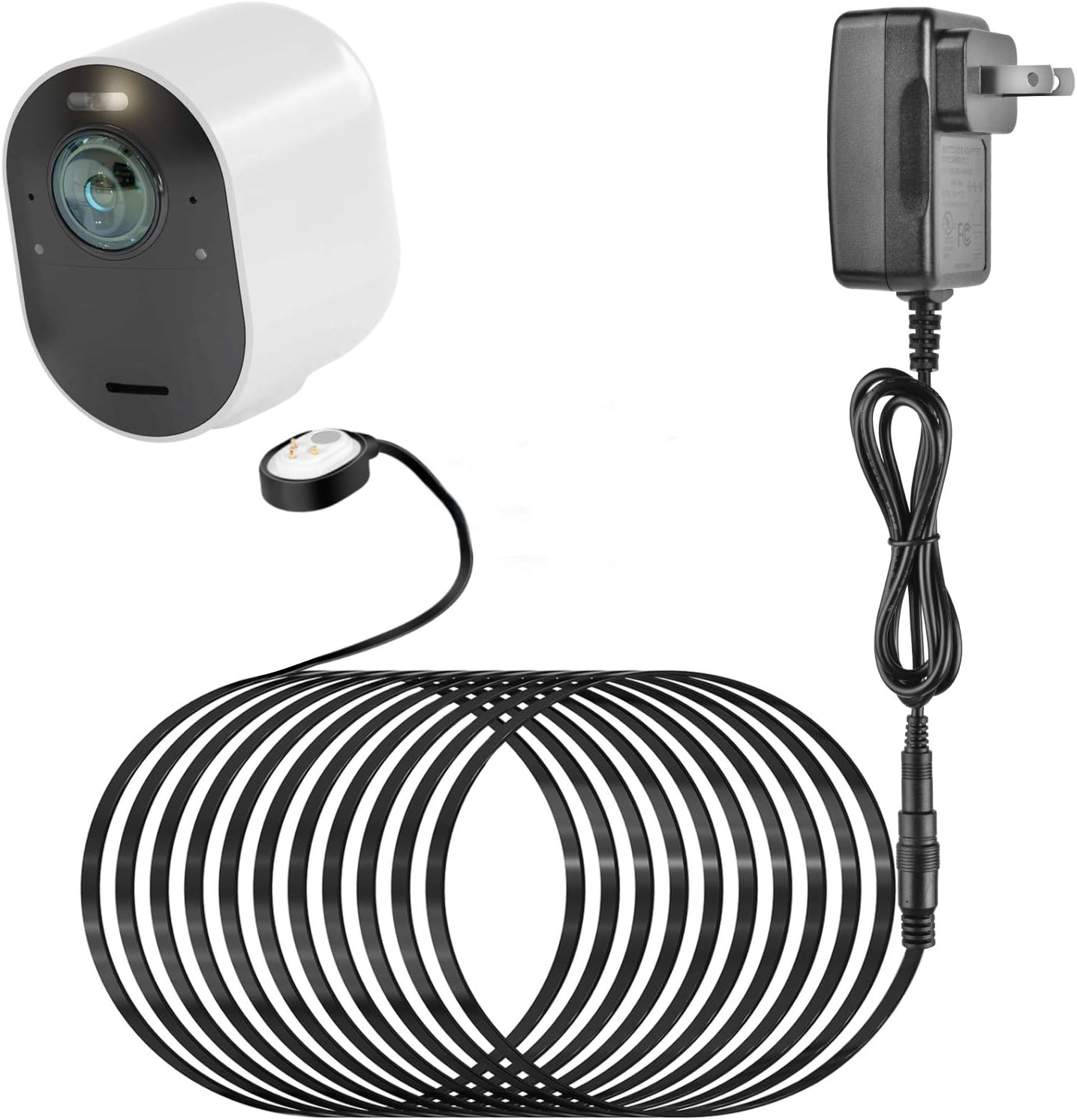 Uogw Power Adapter and Power Cable for Arlo Ultra and Arlo Pro3,Magnetic Connector Outdoor Use- - 20ft/6.1M (Black)
