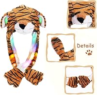 Vista 2 de Sombrero de animal para disfrazarse, fiesta de cosplay, Navidad, vacaciones, lindo gorro con solapa para niños y adultos