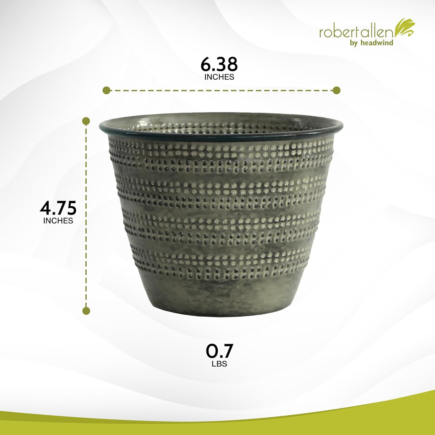 Headwind Glazed Ironstone Boutique Collection Cobblestone Plant Pot – Greige Color 6 Inch Pot for Indoor Plants - Planters for Indoor Plants - Ideal Succulent Planters by Robert Allen