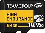 TEAMGROUP Haute endurance 128GB microSDXC UHS-I U3 V30 100MB/s (Conçu pour la surveillance) Stable longue durée mémoire mémoire, support 4K & Complet HD Enregistrement vidéo TTUSDX128GIV3002