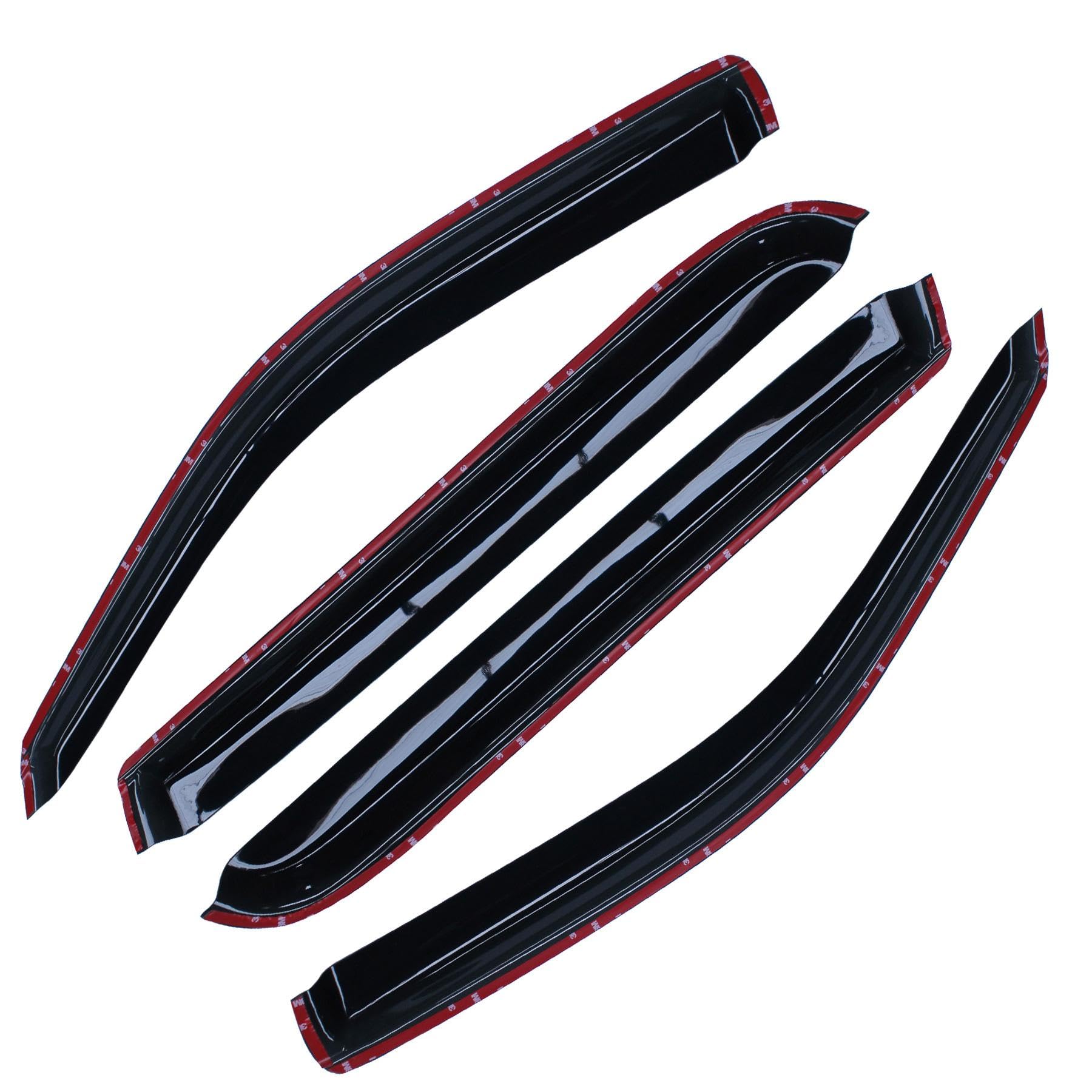 4 deflectores de viento para ventana delantera y trasera, compatible con Explorer Mountaineer Aviator 4dr 02-10, estilo de montaje exterior