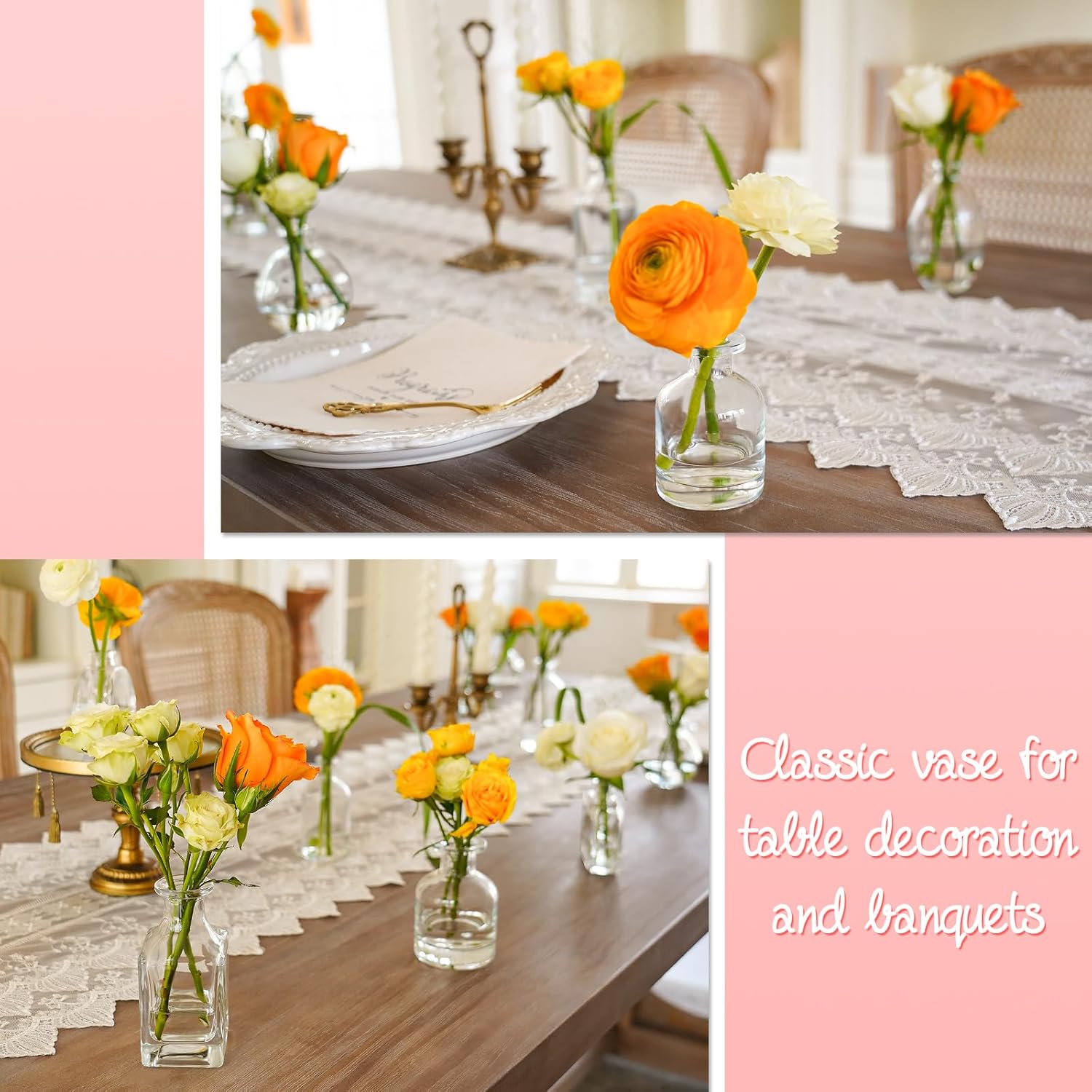 Bud Vases Set of 12, Clear Glass Bud Vase in Bulk, Small Vases for Centerpiece Mini Modern Flower Vase Transparent, Wedding Party Table Home Decor - Image 6