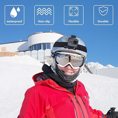 Miniatura 3 de Haoyou Soporte de correa para la cabeza con bolsa de almacenamiento, compatible con Gopro Hero 11/10/9/8/7/6/5/4/3+/3/Session/Hero 2018/Akaso/DJI