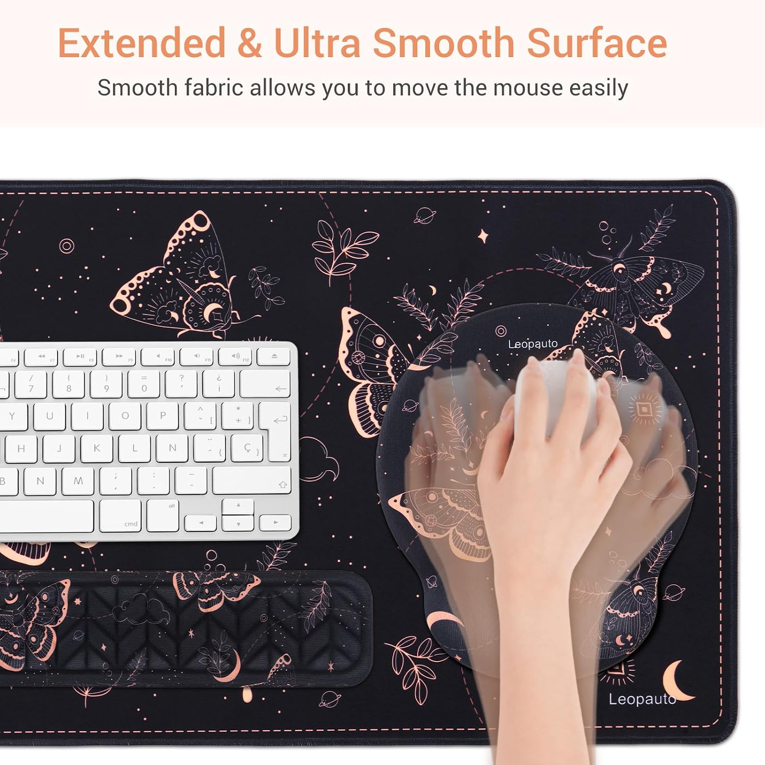 Mouse Pad Set, 4 in 1 Gaming Mousepad Black Butterfly image 5