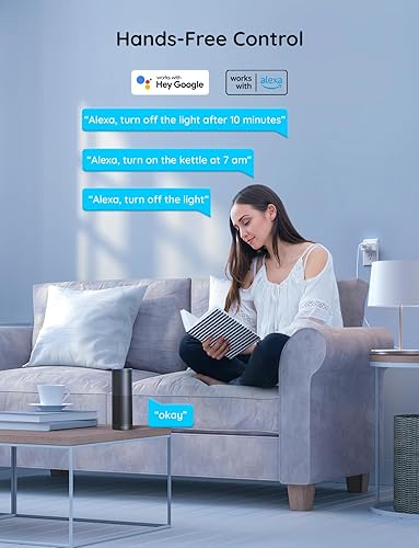 Miniatura 3 de Govee Enchufe inteligente de 15 A, salida WiFi Bluetooth, 1 paquete que funciona con Alexa y Google Assistant, enchufes WiFi con múltiples