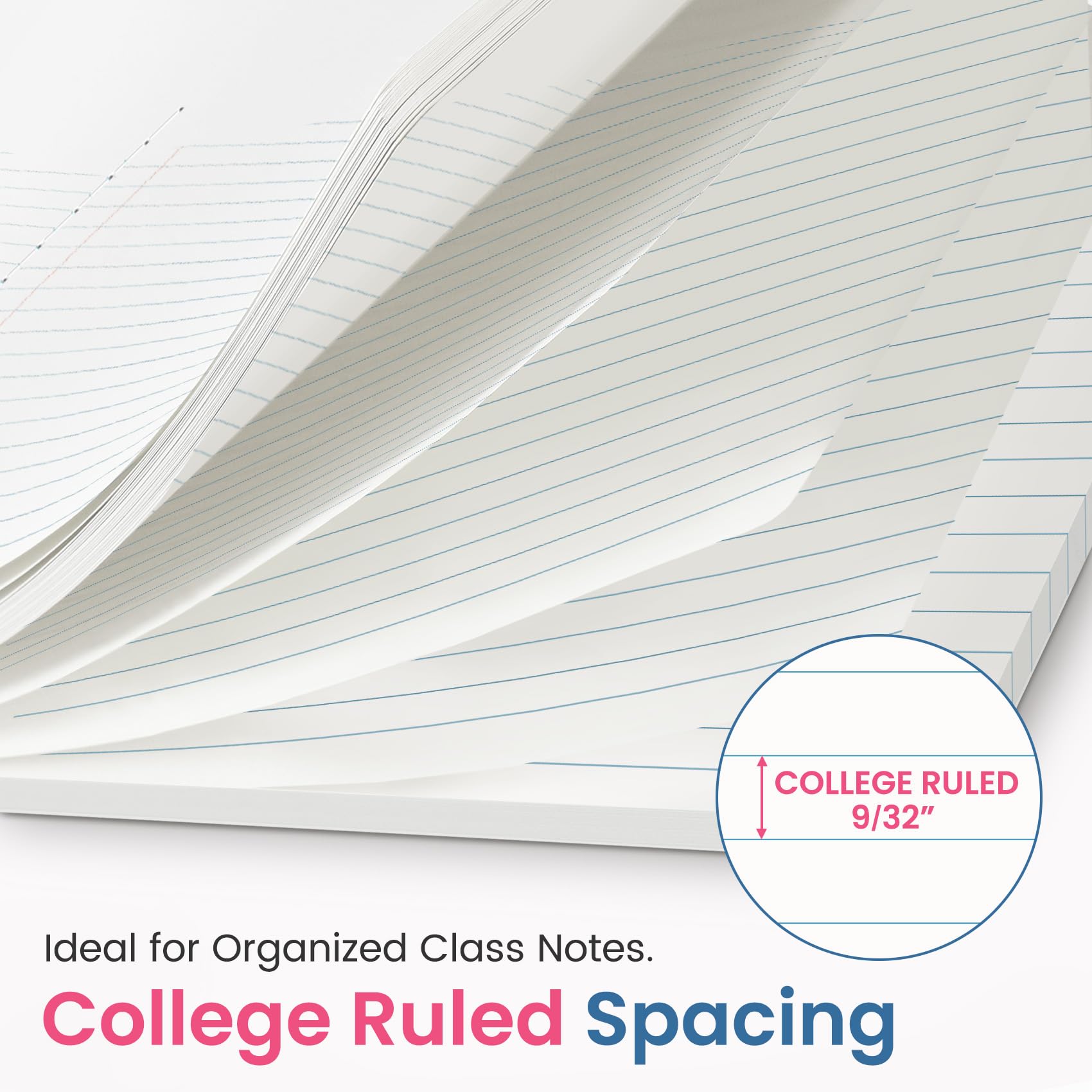 Taja Quaderni per composizione universitaria, a righe, confezione da 8 quaderni per composizione estetica, 160 pagine (80 fogli), 24 x 19 cm, colori pastello, perfetti per scuola, ufficio e prendere