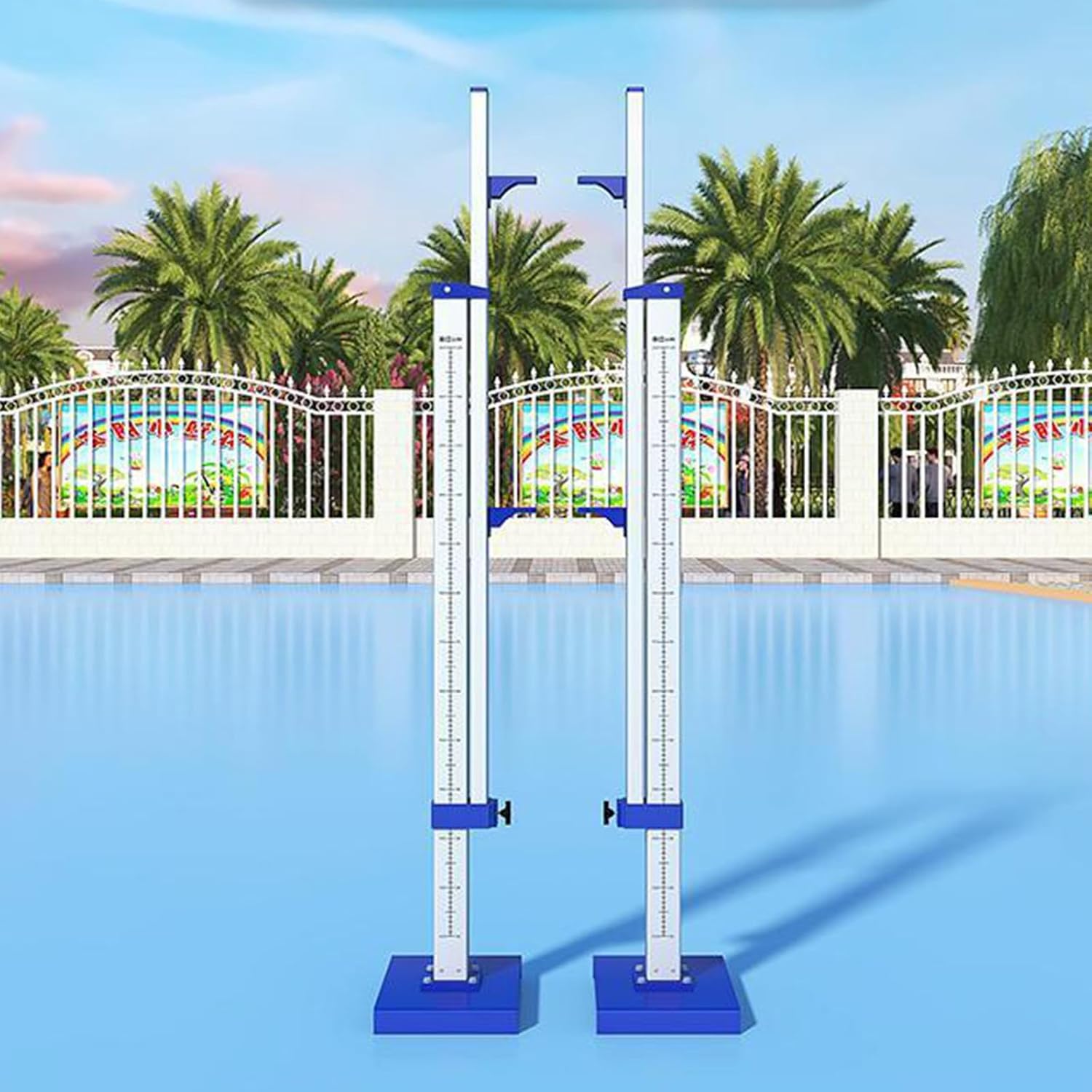High Jump Stand for Track and Field Training,High Jump Standards with Stable Base,Portable Aluminum High Jump Stands Adjustable Height for Track and Field Training Competition