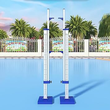 High Jump Stand for Track and Field Training,High Jump Standards with Stable Base,Portable Aluminum High Jump Stands Adjustable Height for Track and Field Training Competition