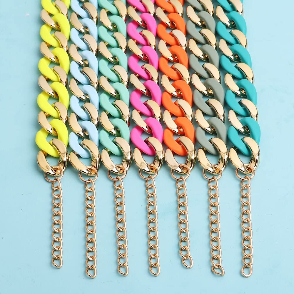 アクセサリー Chain8R Amazon.com: Colorful Acrylic Chunky Chain Choker Necklace for