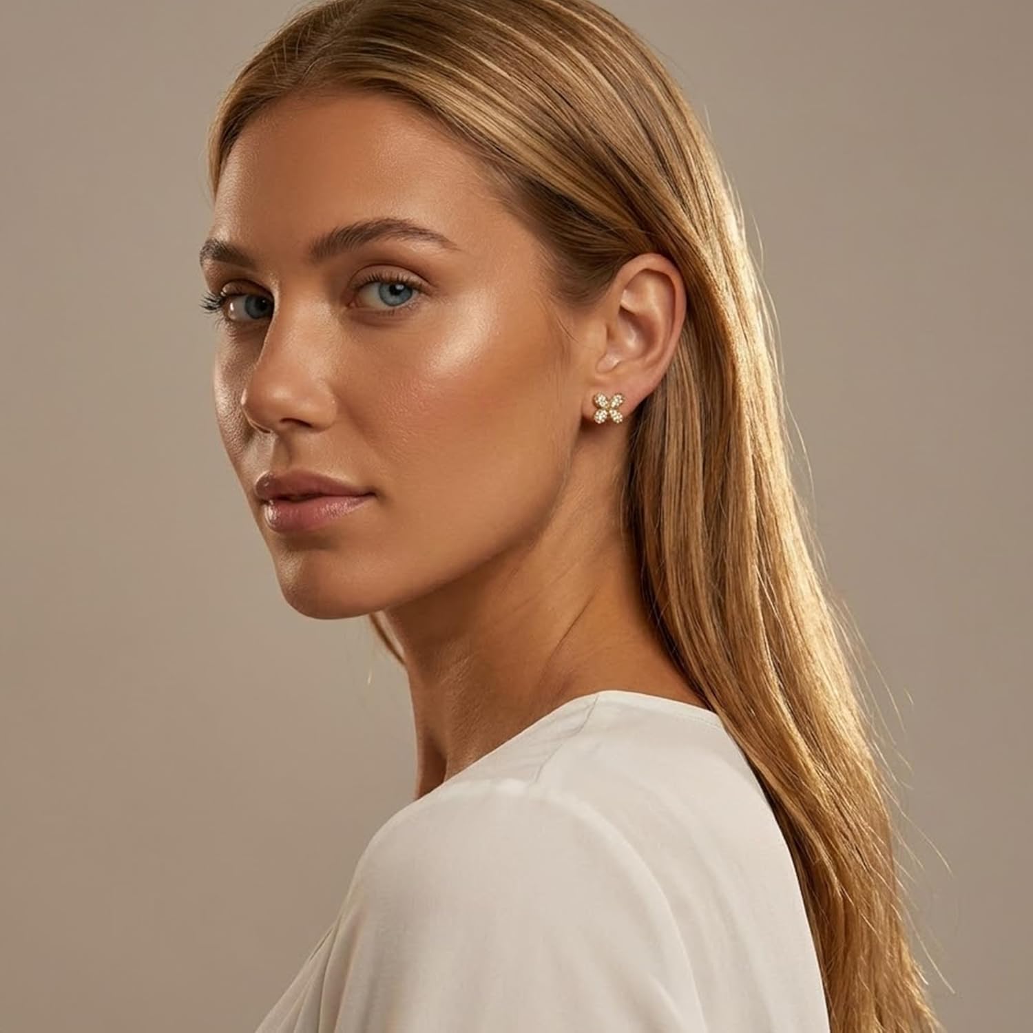 Mchic Cubic Zirconia Earrings for Women Trendy: 18k Gold/Silver Plated Hypoallergenic CZ Stud Earrings for Women Dainty Tiny Diamond Studs Minimalist Simple Earring for Earlobe Piercing Gold Jewelry - Image 4