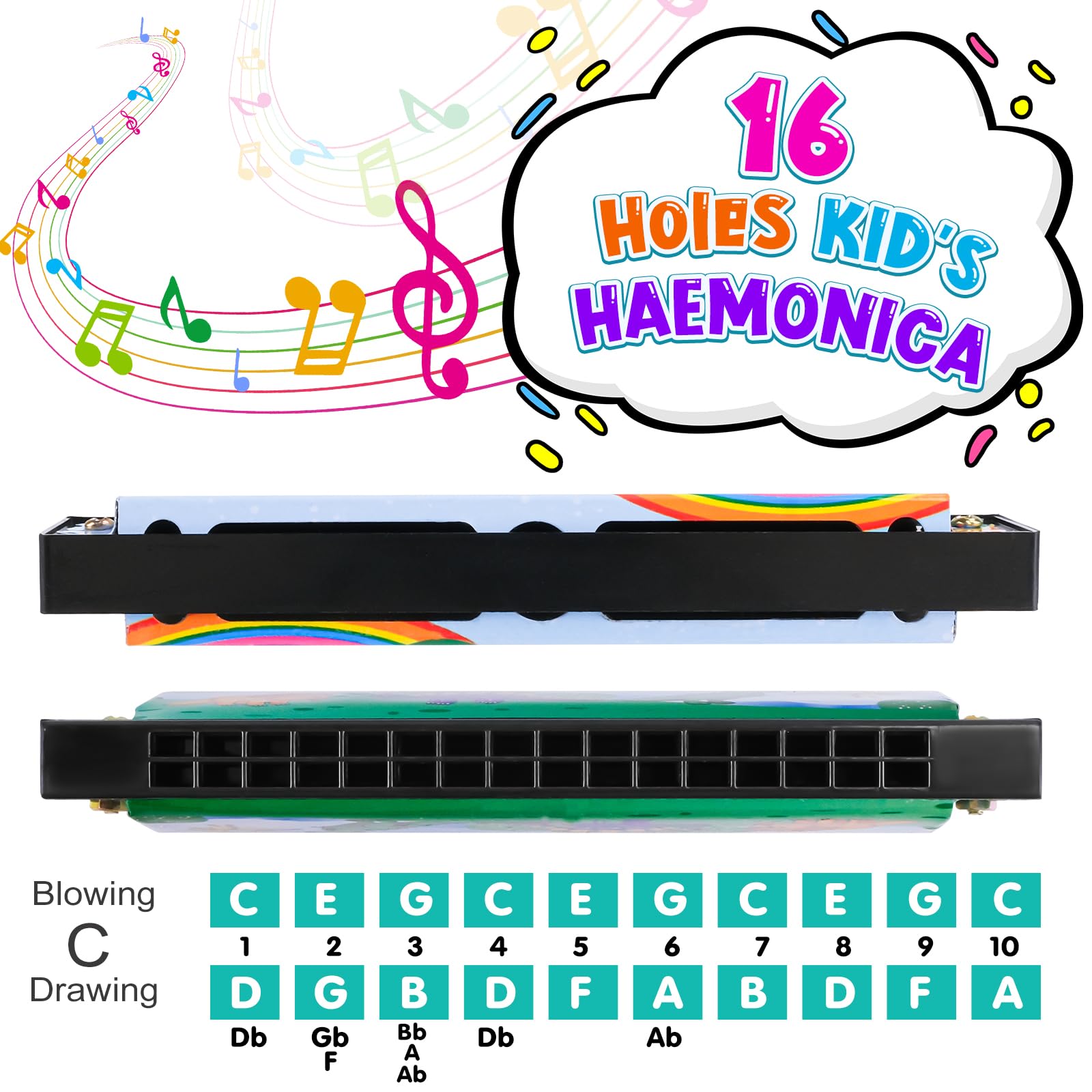 24 Pièces Harmonica pour Enfants, 16 Trous Double Rangée Débutant, Jouet Harmonica pour Débutants, Étudiants, Cadeaux