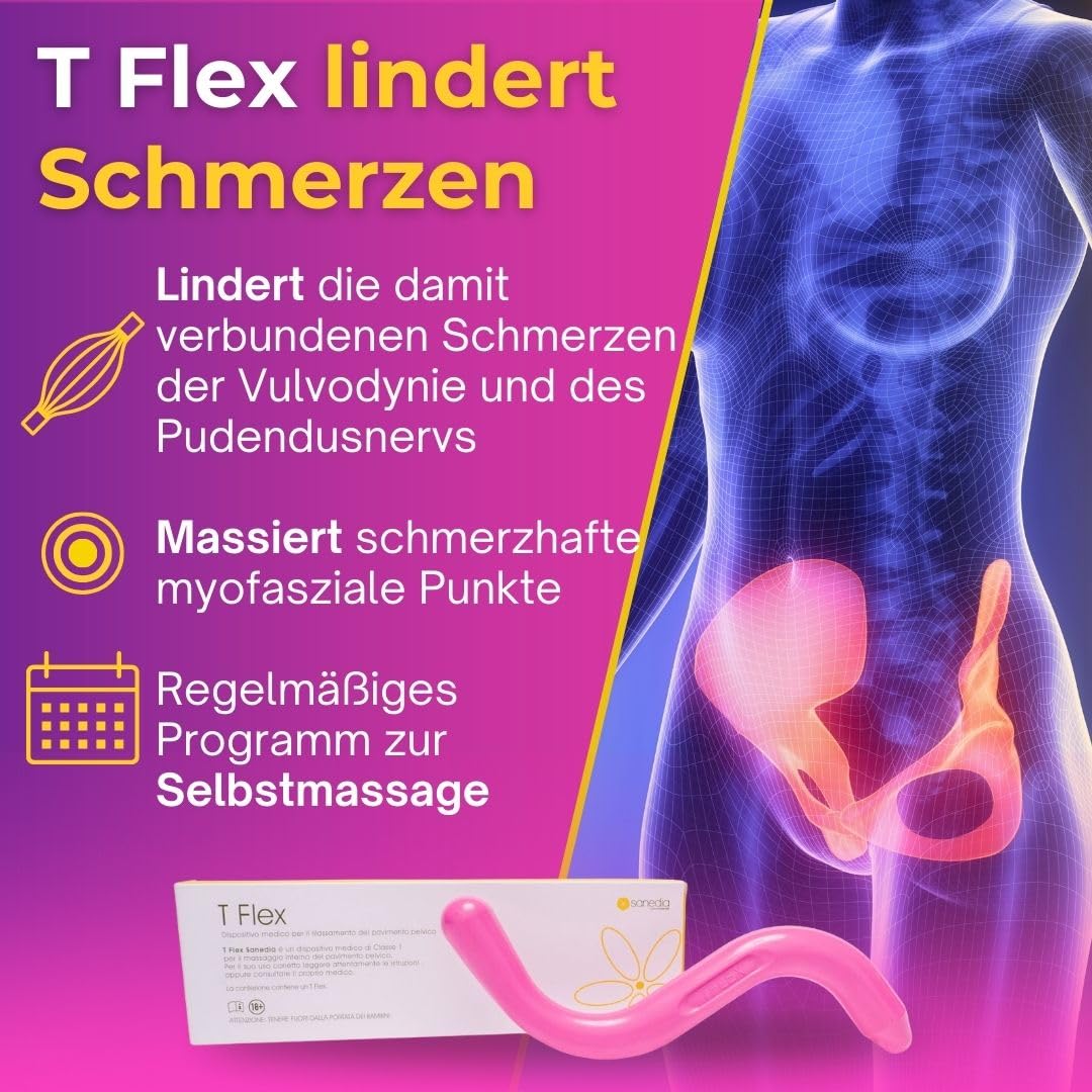 Sanedia T Flex - Medizinisches Gerät zur Selbstmassage Beckenmuskels, Beckenboden Trainer Frauen für Linderung des schmerzhaften Beckenmuskels und Inkontinenz, Medical Device