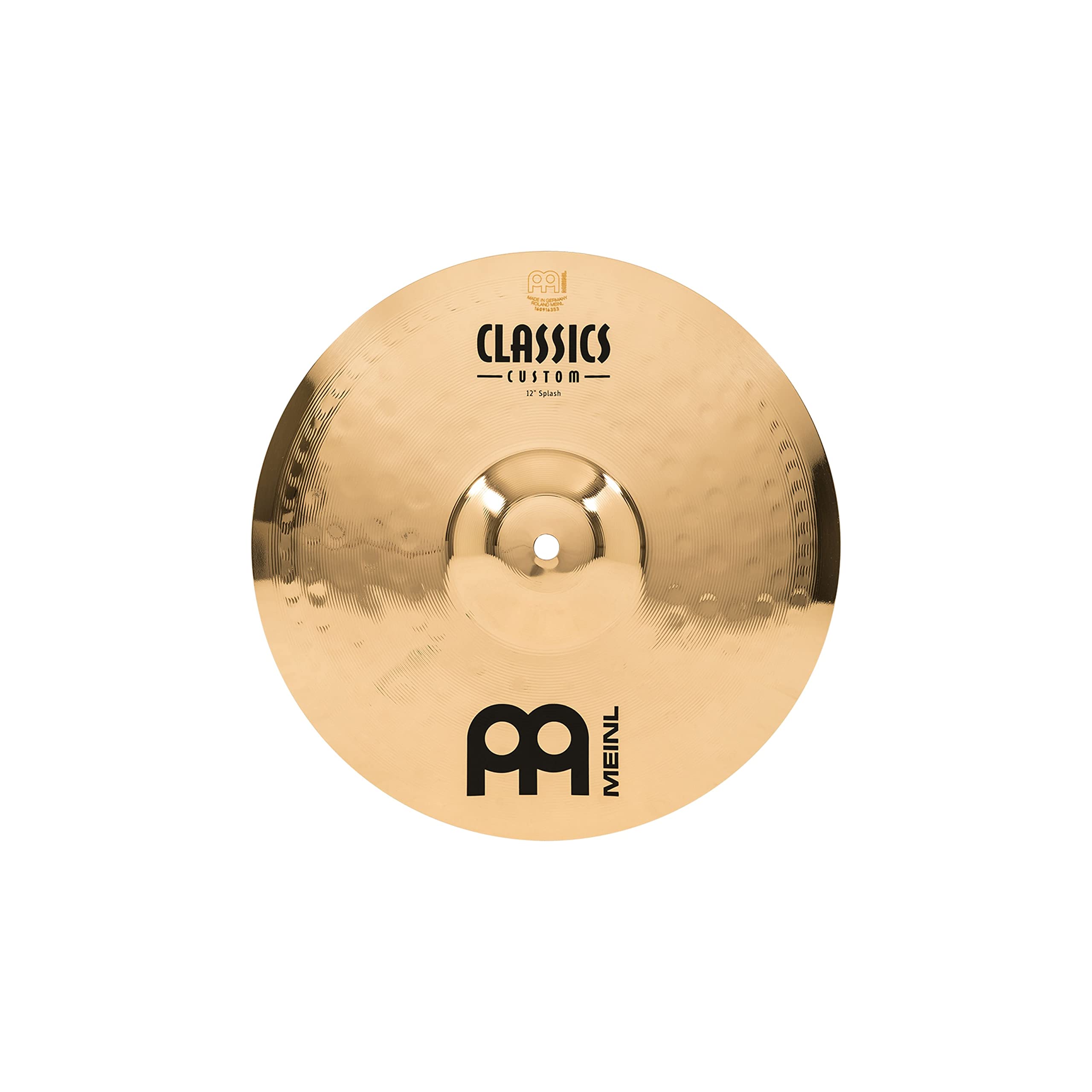Meinl Cymbals Classics Custom Brilliant Splash — 12 Zoll (Video) Schlagzeug Becken (30,48cm) B12 Bronze, Brilliantes Finish (CC12S-B)