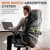 Vista 4 de GTPLAYER Silla de computadora con reposapiés ajustable, silla ergonómica para juegos con reposacabezas y soporte lumbar, silla de oficina de malla