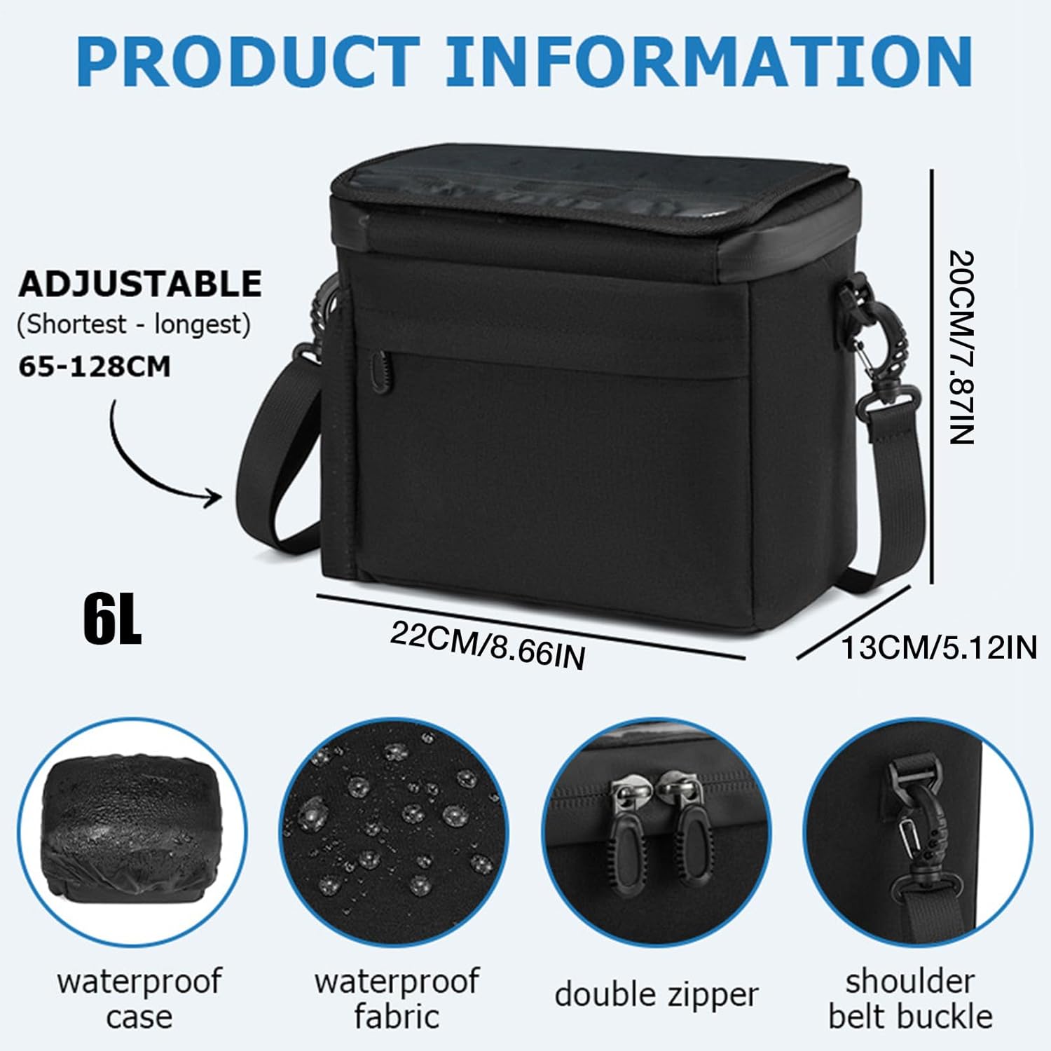 ハンドルバーバッグ - 大型クーラーバッグ バイクフロントポーチ - 防水サイクリングアクセサリー 軽量 再利用可能 クーラーポーチ