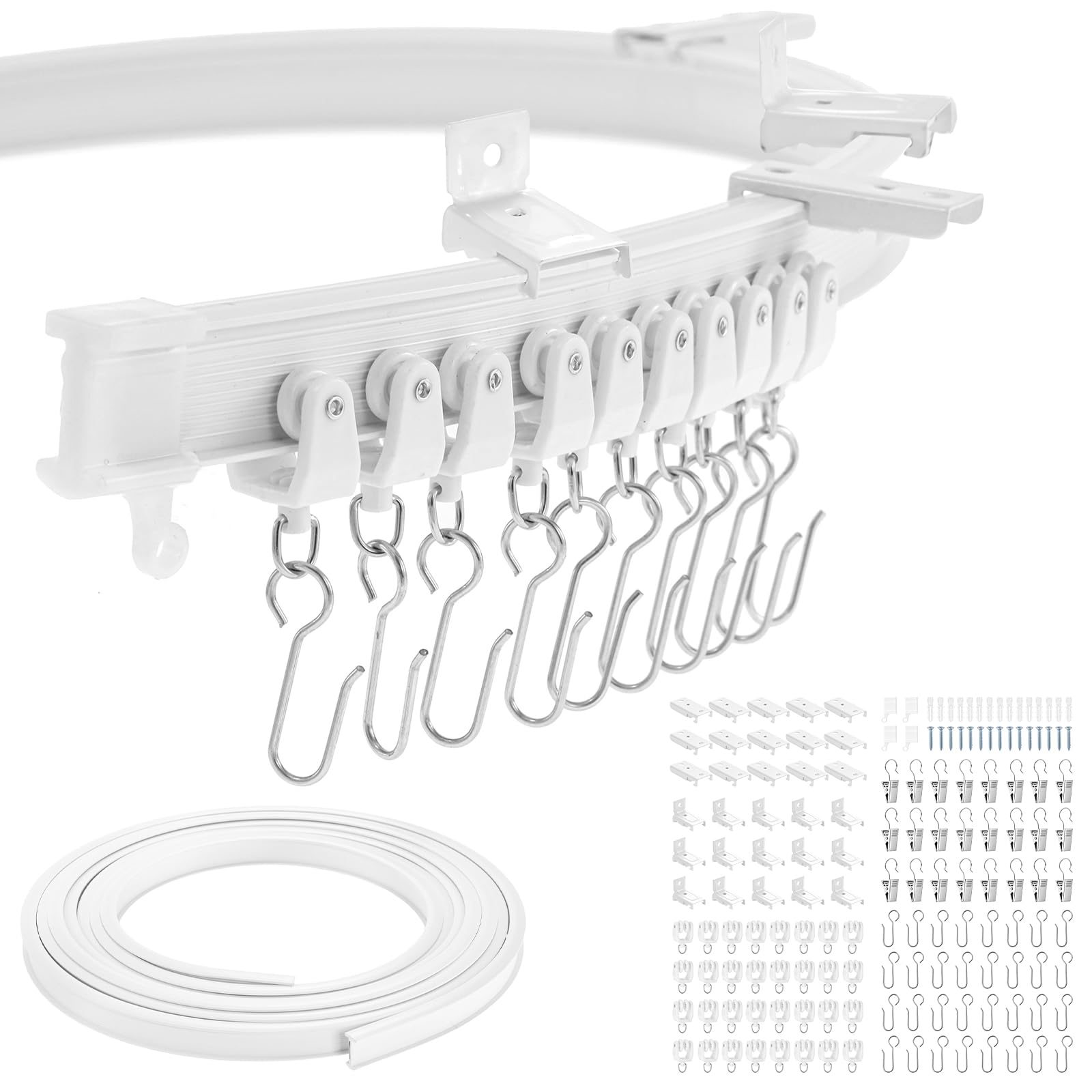 Dyna-Living 13ft/4M Flexible Bendable Ceiling Curtain Track