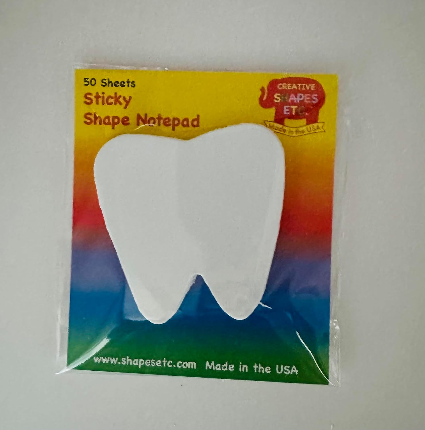 SHAPES ETC. Tooth Sticky Notepad, 3 Inch White, 50 Sheets image 3