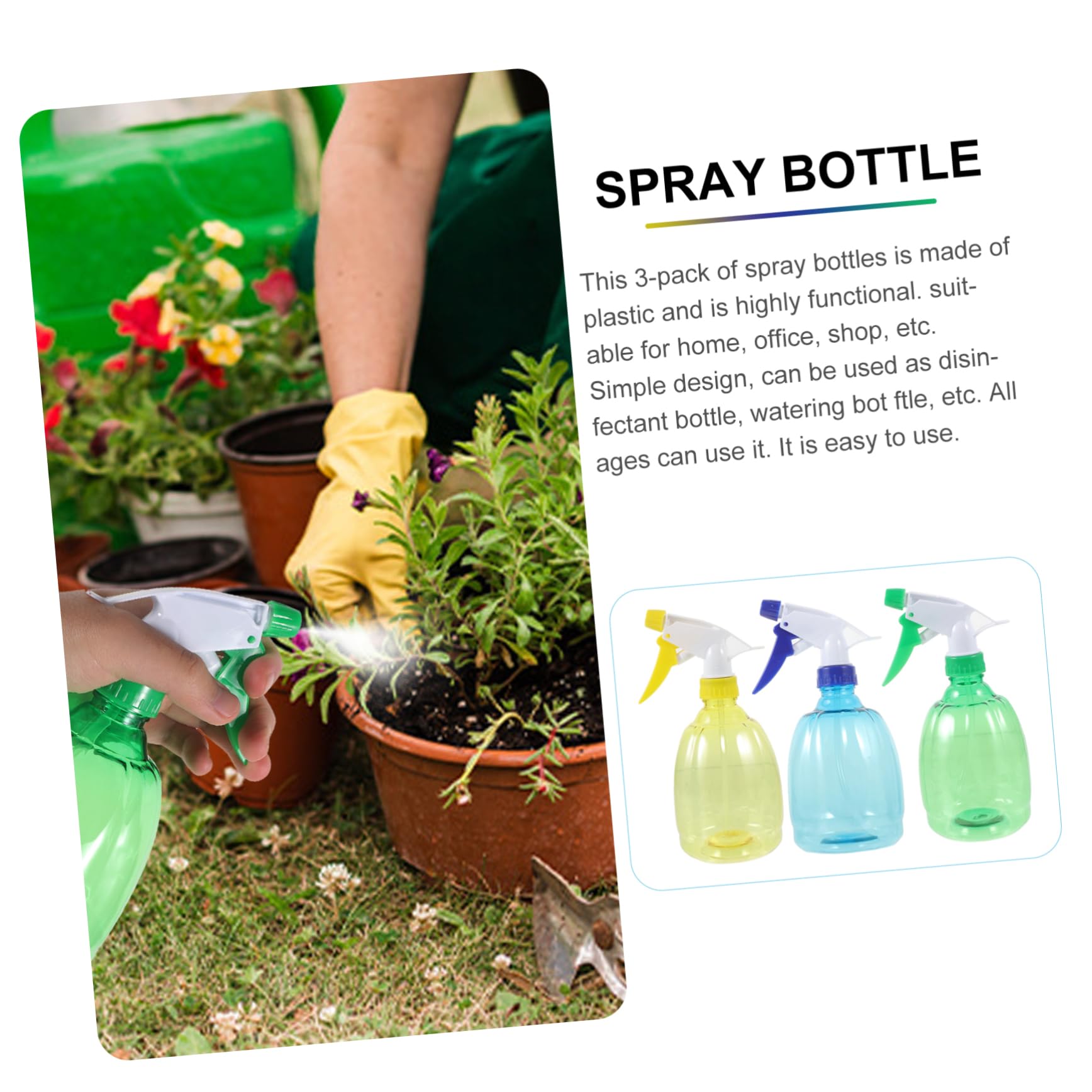 iplusmile 3 Sätze Gießkanne Sprühflasche Pflanzen Sukkulenten Gießflasche Sprühflaschen Pflanzensprühflasche Winzige Flasche Sprühreiniger Sprühflasche Sprüher Kleiner 3 Stück * 3