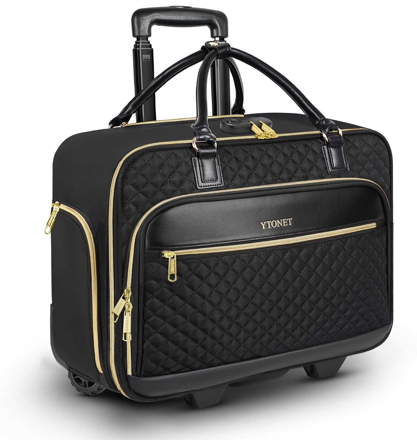 Ytonet Rolling Briefcase for Women Fit 17.3 Inch Laptop