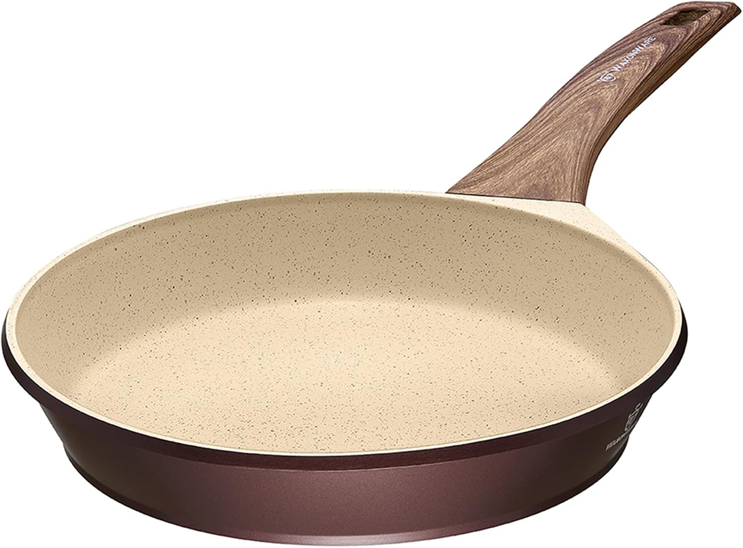 WaxonWare 11 Inch Non Stick Fry Pan & Skillet With Induction Bottom 100% PFOA Free German Nonstick Coating - For Stir-Frying, Shallow Frying, Deep Frying & Braising (MARBELLOUS Series)