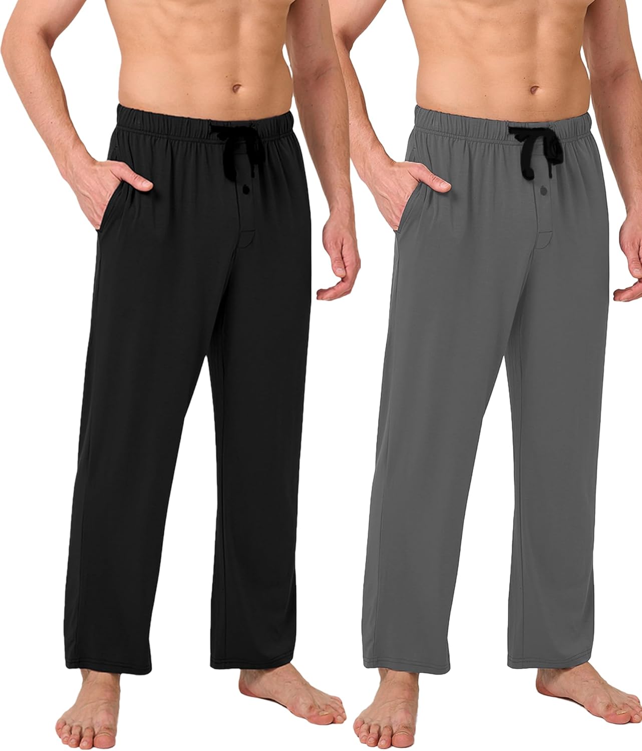 BAMBOO COOL Men's Pajamas Bottoms, Pajama Pants for Men, Lounge Sleep Bottom, Pj Pant, Soft Comfy Sleepwear with Pockets