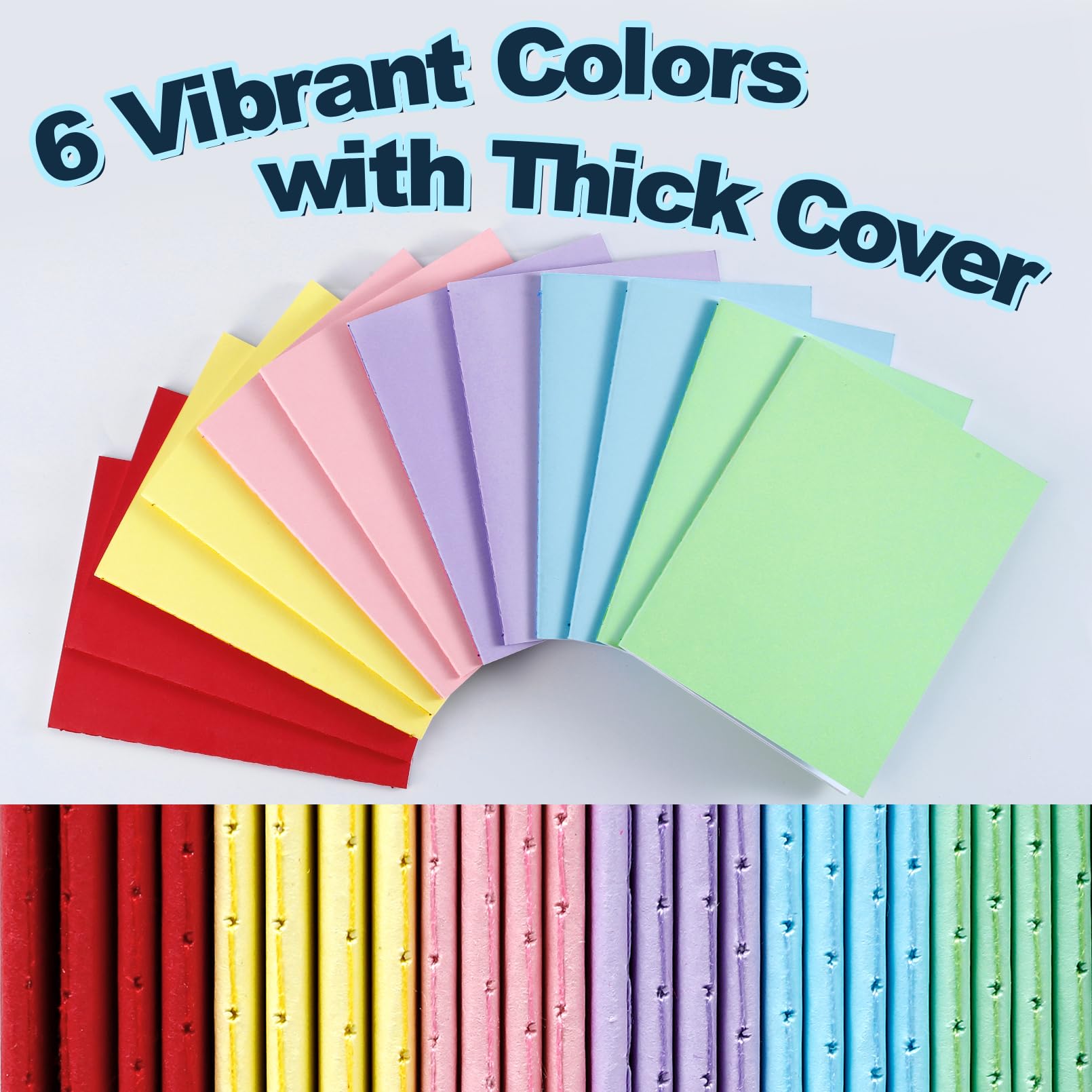 Paquete de 48 mini cuadernos a granel, 4.2 x 5.5 pulgadas, coloridos blocs de notas en blanco, cuaderno de bolsillo pequeño, mini blocs de notas sin forro para escribir, dibujar bocetos (6