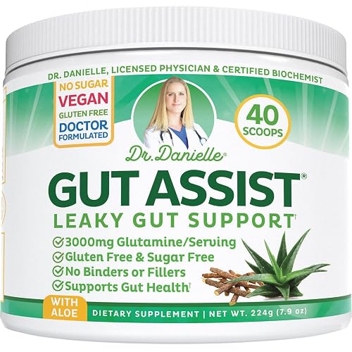 Gut Assist Leaky Gut Support Powder | 40-Servings with L-Glutamine,
