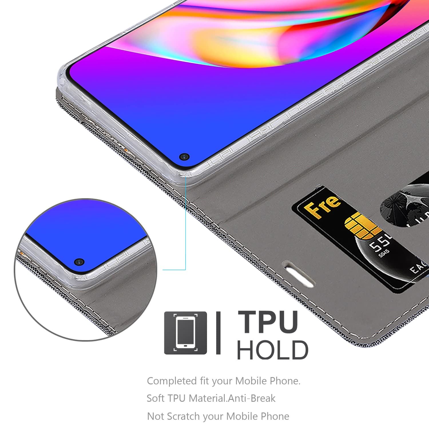Cadorabo Custodia A Libro Per Oppo A94 5G, Grigio Chiaro E Marrone - Portafoglio Con Vani Carte, Funzione Stand E Chiusura Magnetica - Cover Protettiva In Pelle E Tessuto - 2