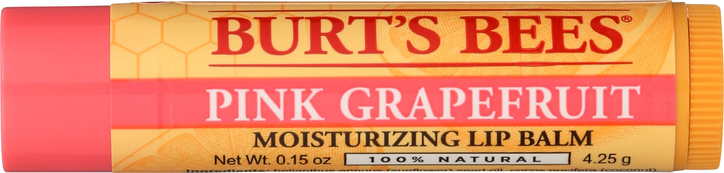 Burt's Bees Pink Grapefruit Moisturizing Lip Balm - 0.15oz Lip Balm