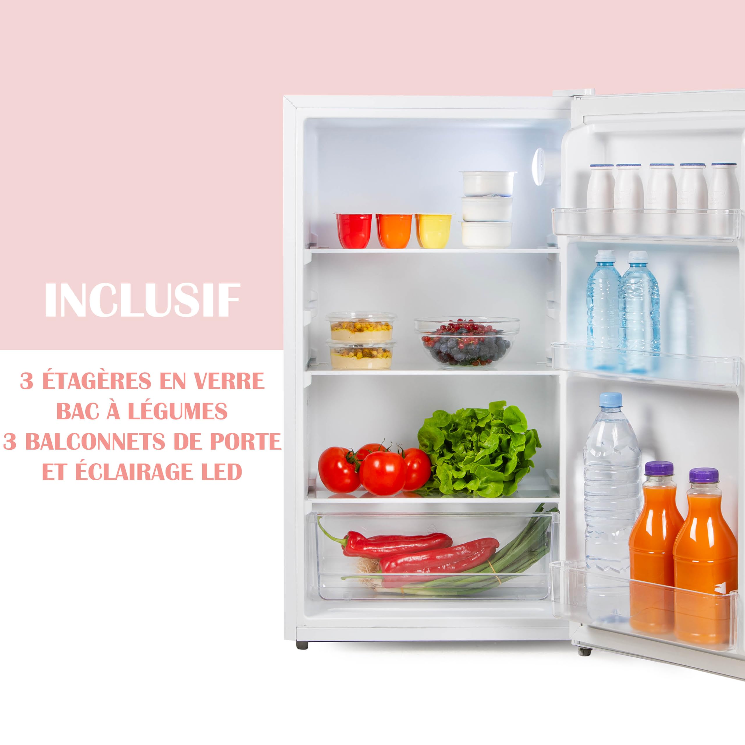 PRIMO PR180FR Réfrigérateur Table Top - 94L - Classe D - Blanc