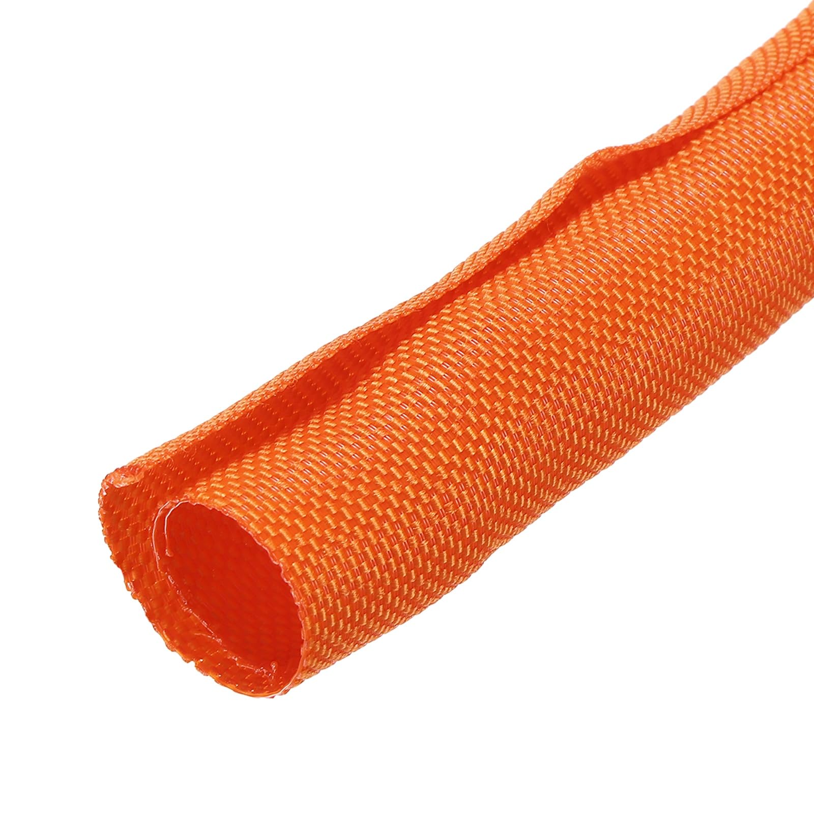 sourcing map Braided Wire Loom, 7ft(2 m) - 5/8"(16mm) Wire Split Braided Cable Management Sleeve Automotive Woven Mesh Split Loom Tubing for Multi-Cable Management, Orange