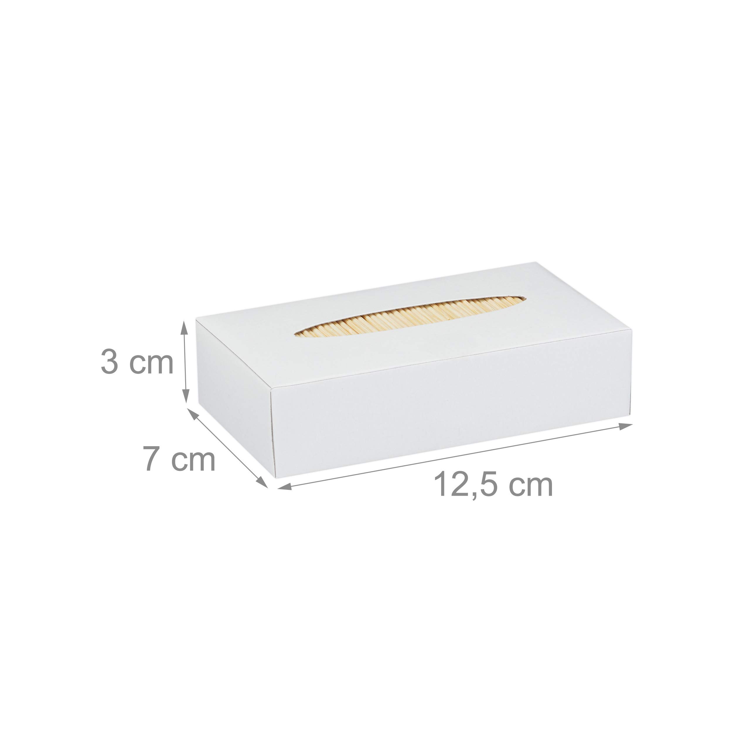 Relaxdays Cure-Dents en Bois Lot de 5000, Cure-Dents Fins