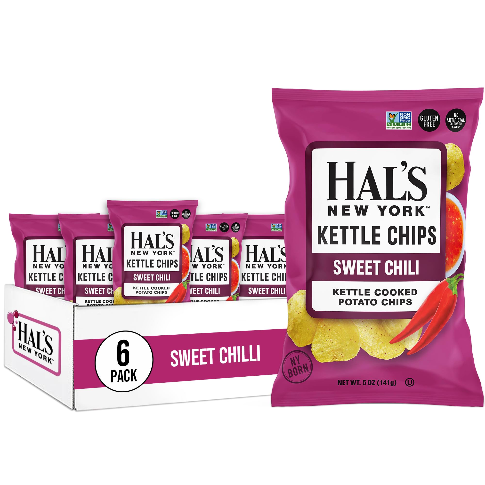 Amazon.com: Hal's New York Kettle Cooked Potato Chips, Sweet Chili