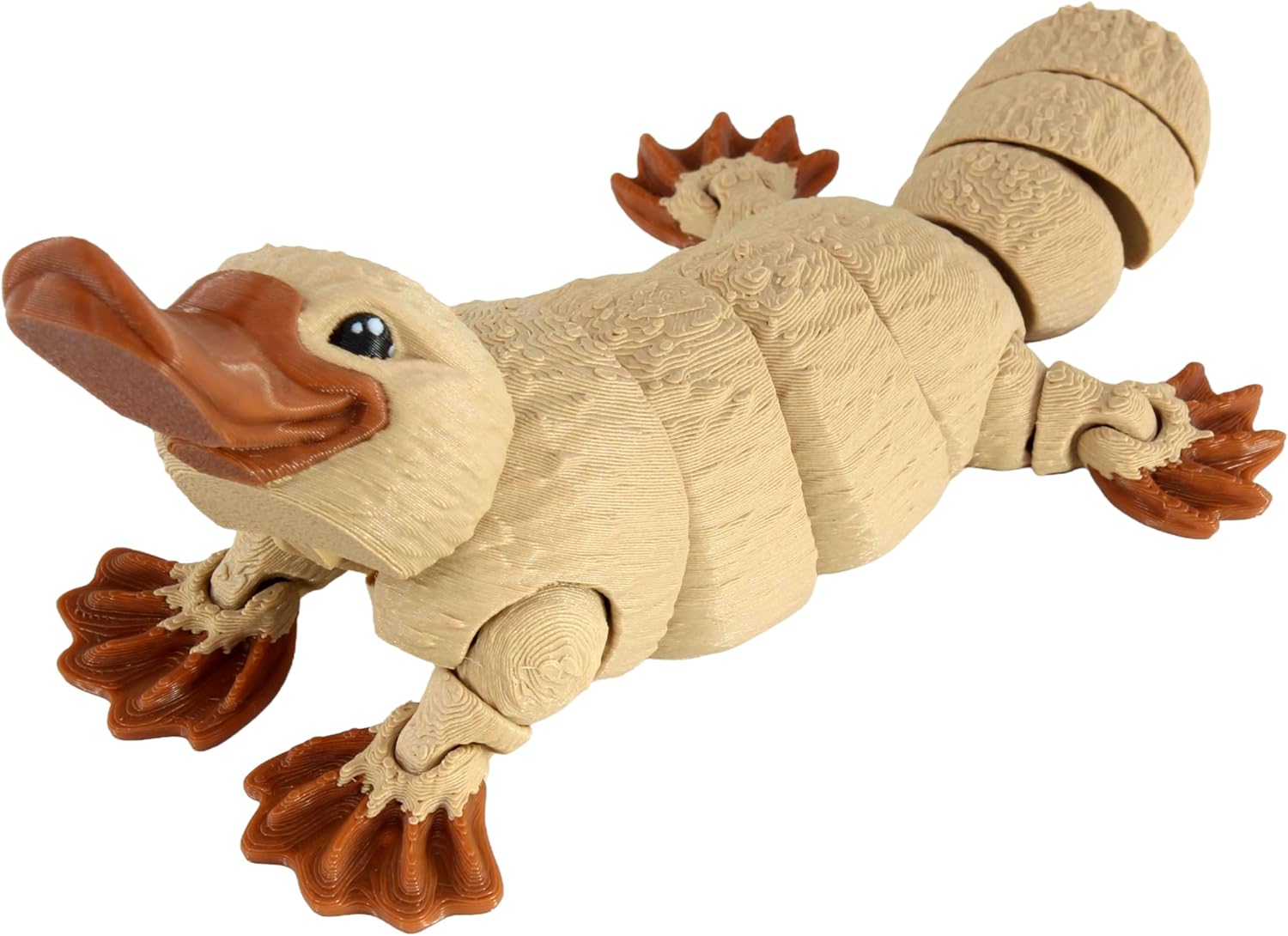 PowerTRC 3D Printed Articulated Platypus Figurine, 6.5" Flexible Jointed Duck-Billed Platypus, Fidget Desk Decor Collectible Gift – Made in USA