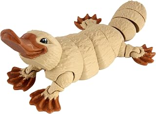 PowerTRC 3D Printed Articulated Platypus Figurine, 6.5" Flexible Jointed Duck-Billed Platypus, Fidget Desk Decor Collectible Gift – Made in USA