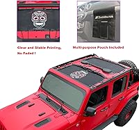 Vista 2 de Shadeidea - Parasol para capota de automóvil, parte delantera y trasera (funda solar de malla de color negro, no se decolora, calavera de azúcar)