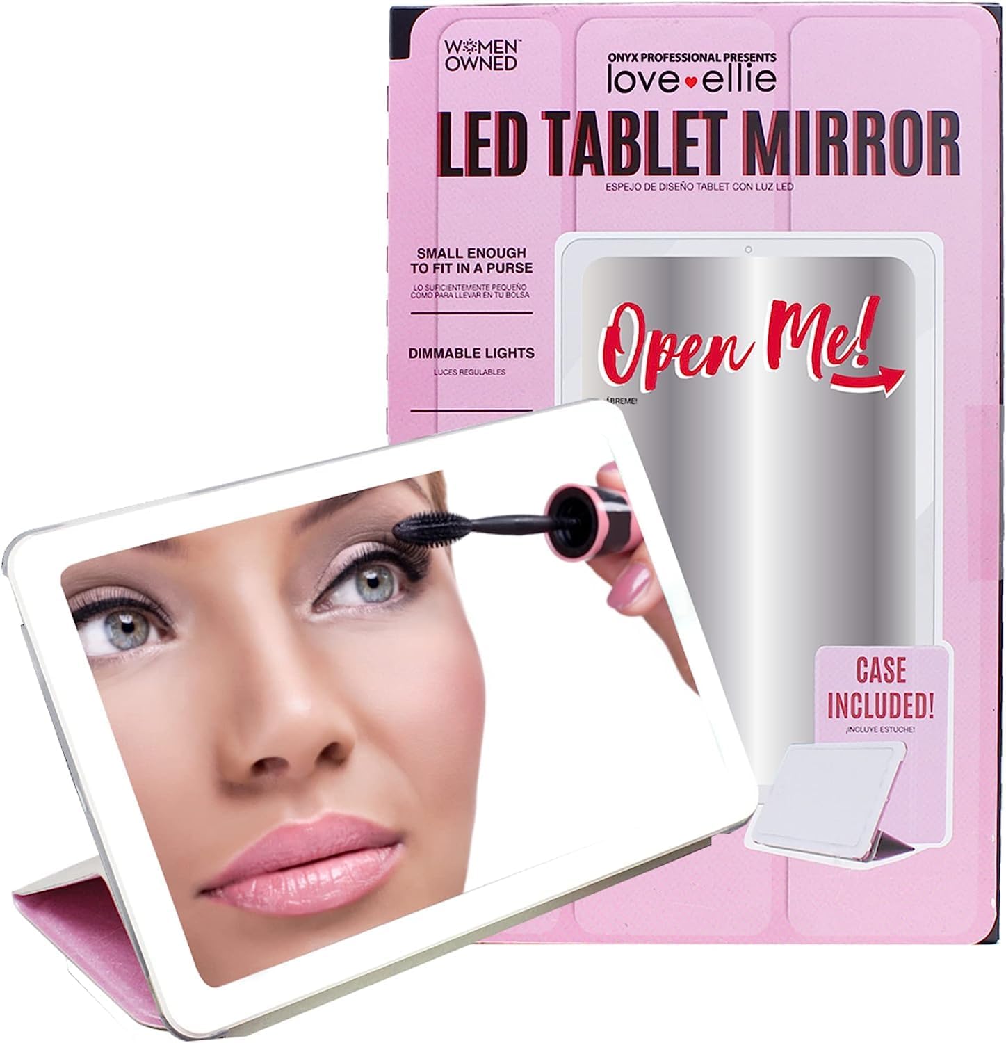 Amazon.co.jp Onyx プロフェッショナル ポータブル LED メイクアップミラー ライト付き ハンドヘルドまたはスタンド