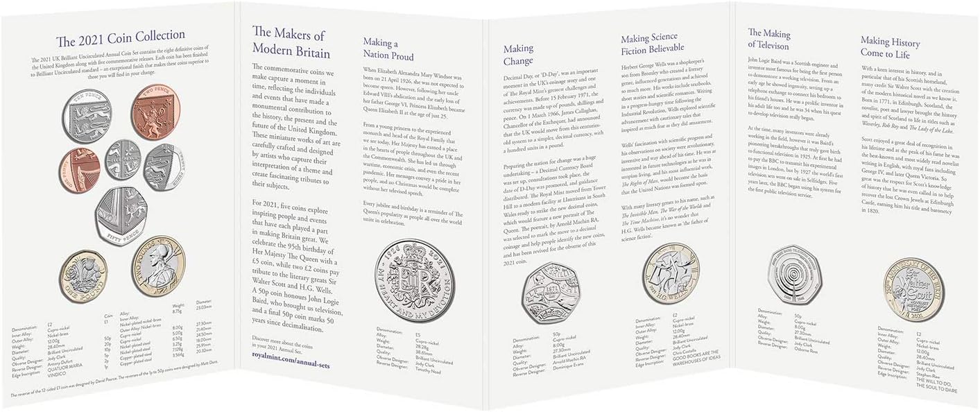 Official Royal Mint 2021 UK Brilliant Uncirculated Annual Coin Set