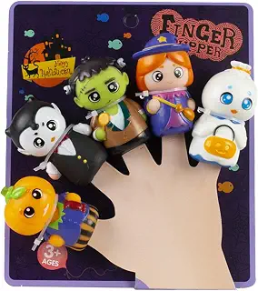 Kids Halloween Finger Puppets, Cartoon Finger Puppets for Kids, Interactive | Toy Puppets, Halloween Party Favor Puppets, Cute Finger Puppets for Children, Goodie Bag Fillers Puppets, Halloween Themed