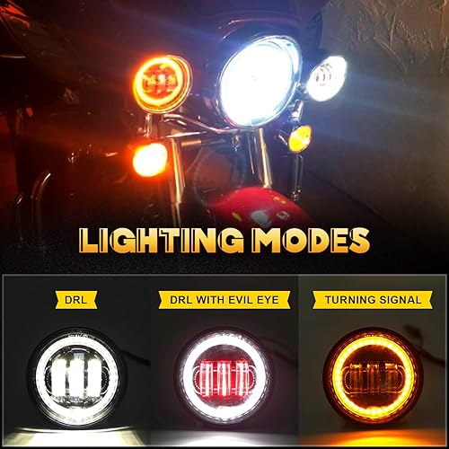 Miniatura 2 de LX-LIGHT lámparas Cree LED para niebla, 2 unidades, cromadas, de 4.5 pulgadas para motocicletas Harley Davidson