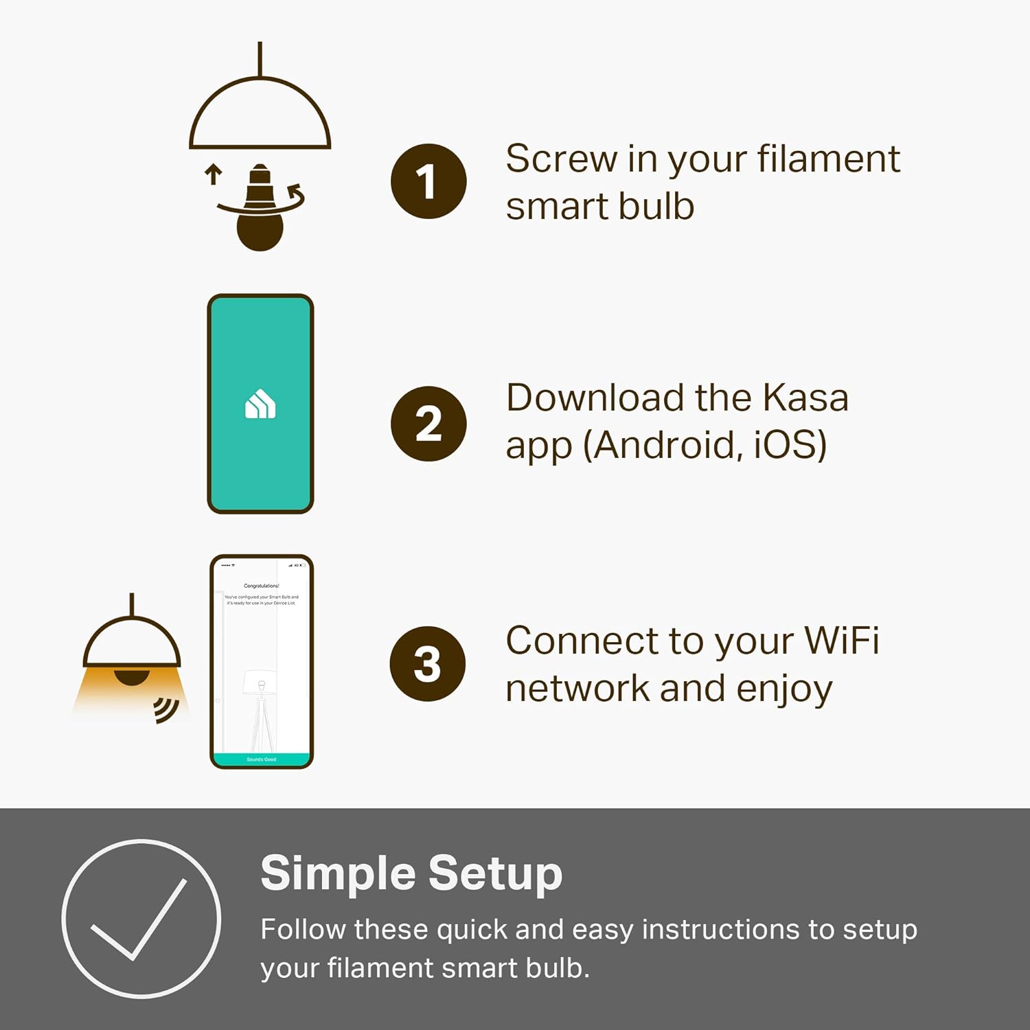 Blасk Frіdау - 50% оƒƒ TP-Link Kasa Smart Wi-Fi LED Bulb, Filament E26 Smart Light Bulb, Warm Amber 2000K, Dimmable, No Hub Required, Compatible with Alexa & Google Assistant (KL60)