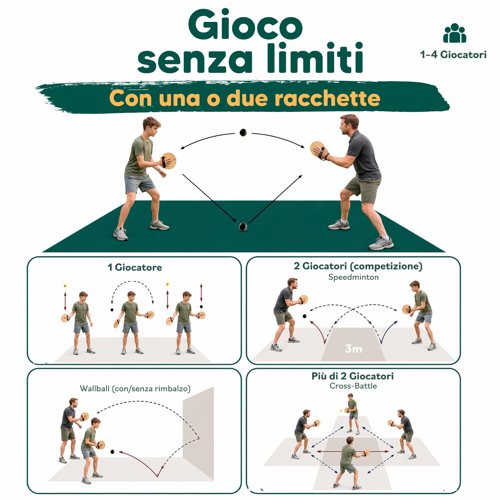 two46 Pallone da tavola | Gioco di palla in velcro è stato ieri –