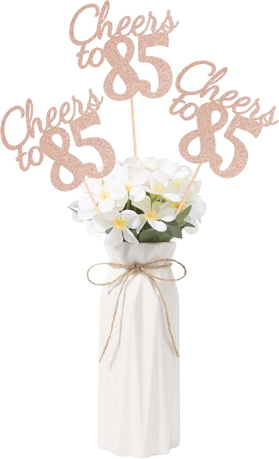 Gexolenu Cheers to 85, 10 Pack Double-Sided Gold Glitter 85th Birthday Centerpieces for Tables, Number 85 Birthday Table Toppers Party Centerpiece Sticks Party Supplies
