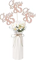 Vista 15 de Gexolenu Cheers to 21, paquete de 10 piezas de centros de mesa de cumpleaños número 21 con purpurina negra de doble cara para mesas, palitos