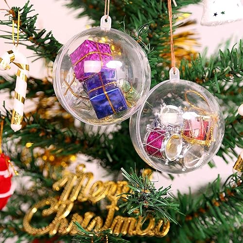 Miniatura 6 de himaly - Esferas decorativas transparentes y rellenables, para decoración de bodas, Año Nuevo, 20 unidades